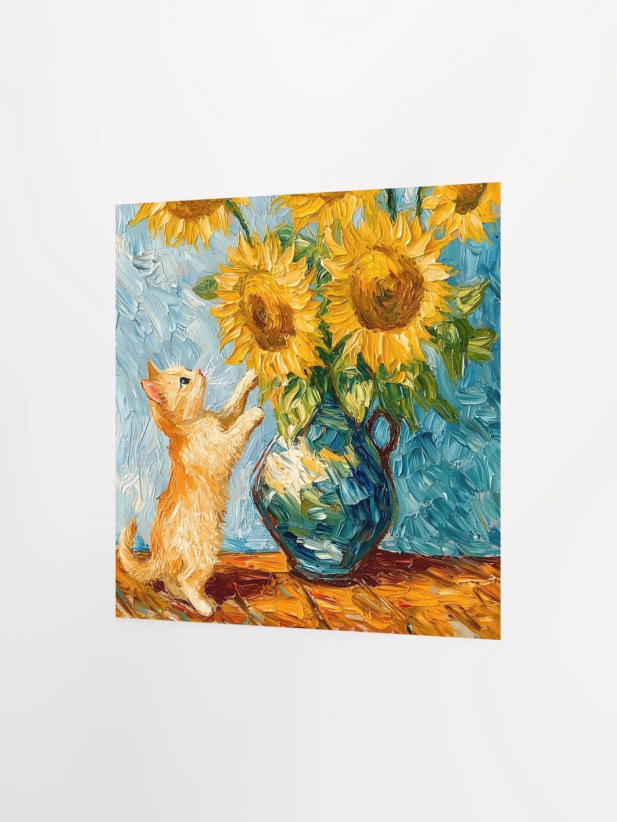 Curious Cat and Sunflowers Poster Art product image (9)