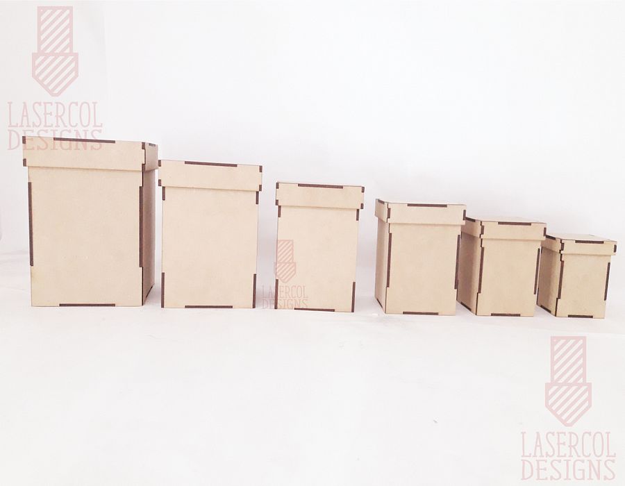 Boxes Set 3 (6 sizes) - Laser Cut Files product image (6)