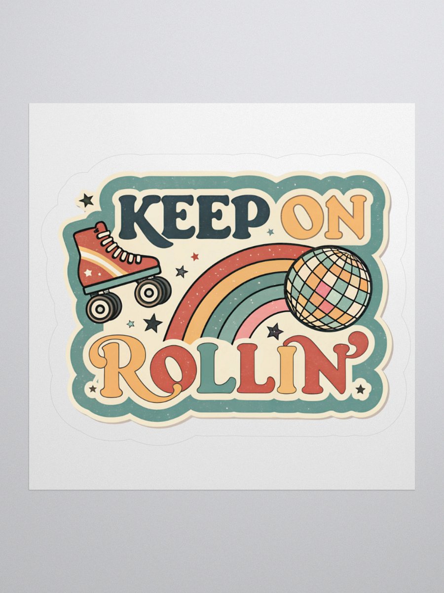 Retro Roller Skate 'KEEP ON ROLLIN’' Sticker product image (1)