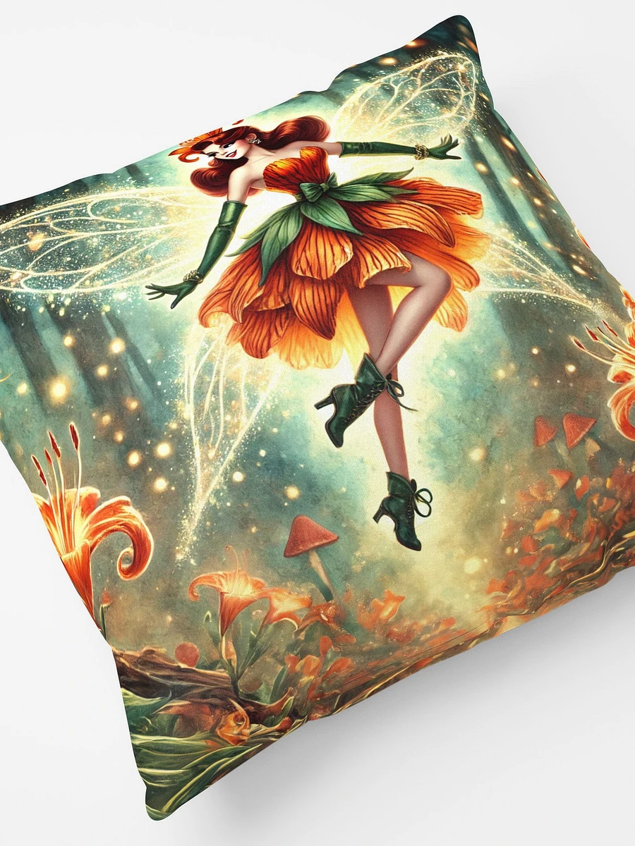 Enchanted Orange Lily Fairy Throw Pillow product image (5)