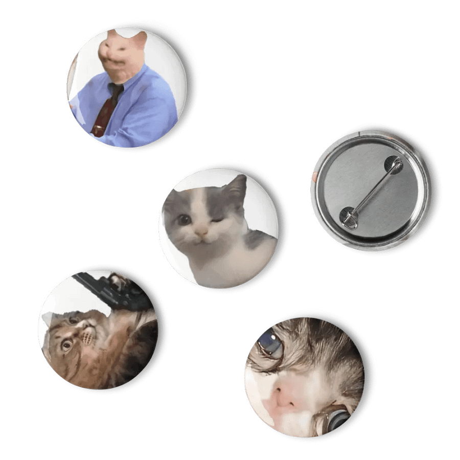 Set of Pin Buttons: Meme Cats 37 product image (6)
