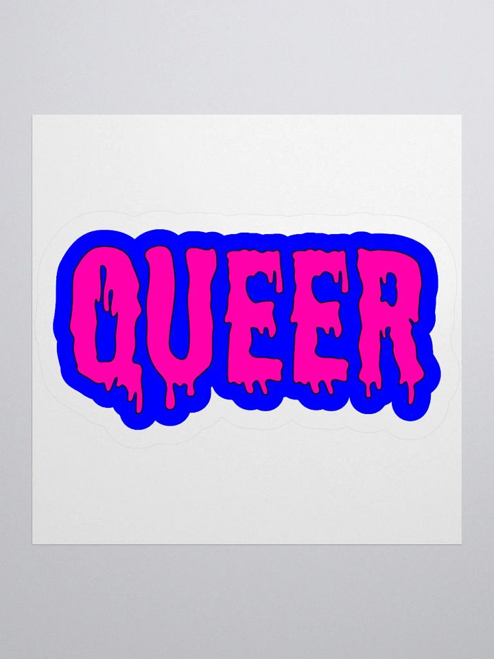 Creepy Queer Sticker, Cotton Candy Color Blue Hot Pink Pride Art product image (1)