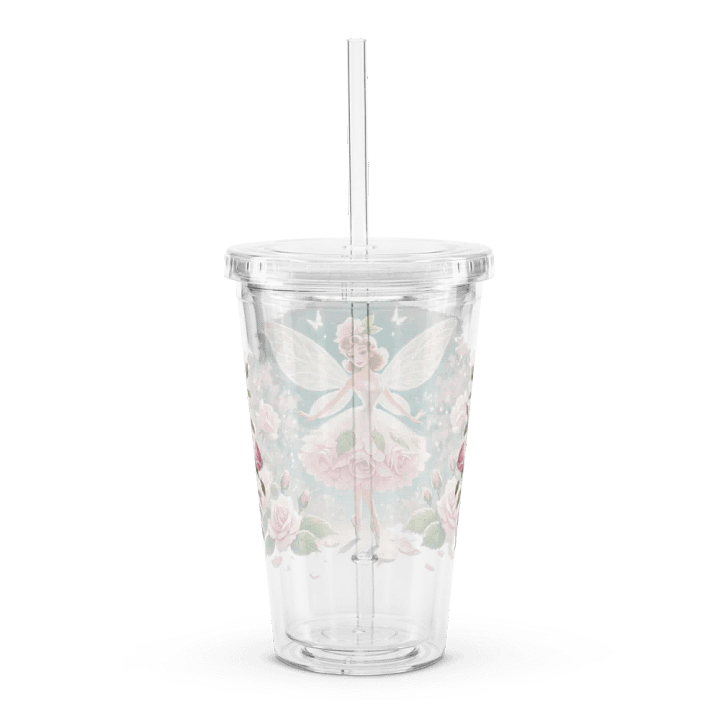 Pink Rose Fairy Plastic Tumbler with Straw product image (2)