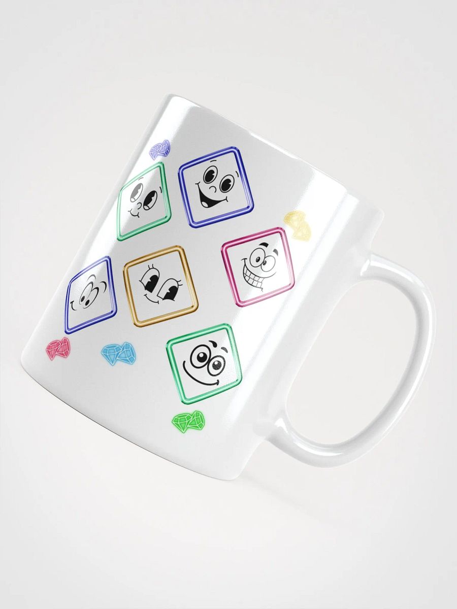 Happy Diamond Faces - Colorful Artistic White Mug product image (12)