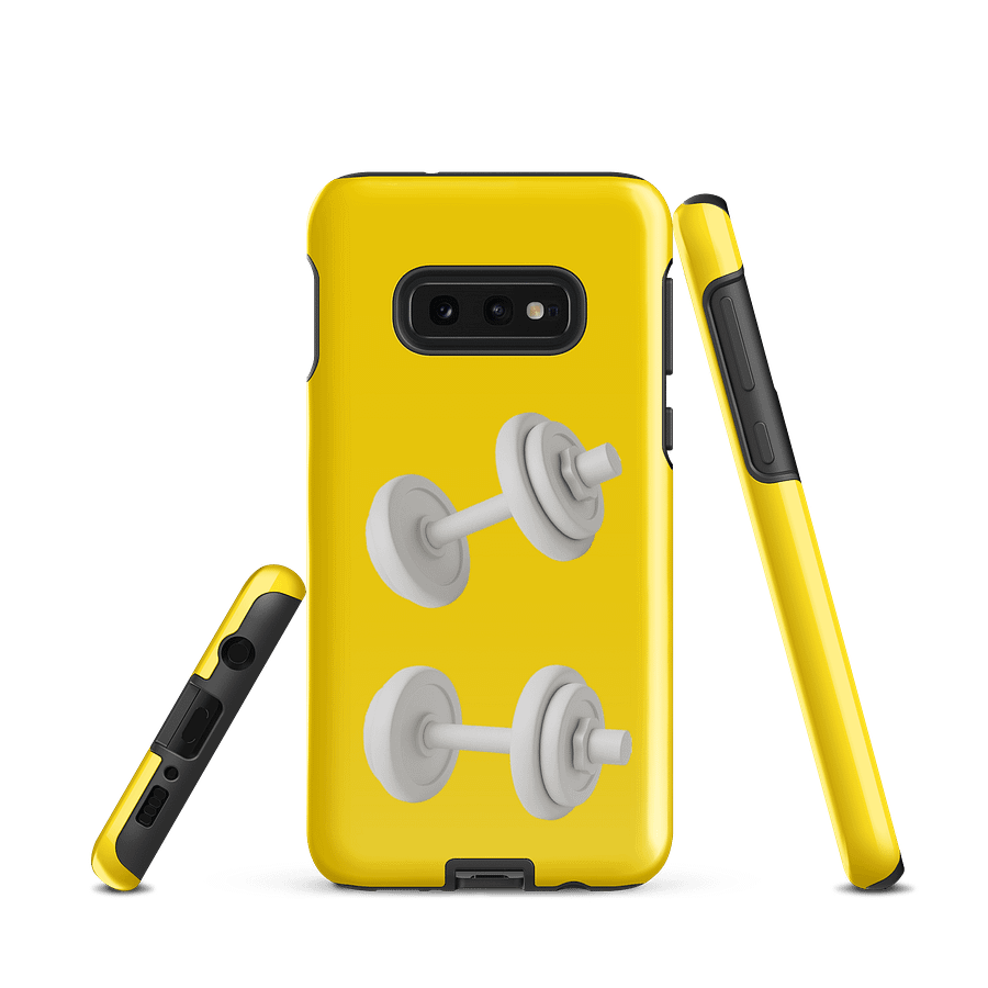 Yellow Double White Dumbbell Samsung® Case product image (3)