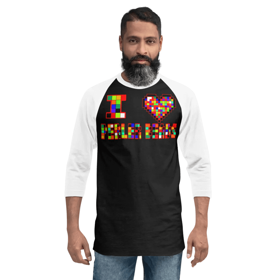 I Heart Perler Beads 2 Baseball Tee product image (5)