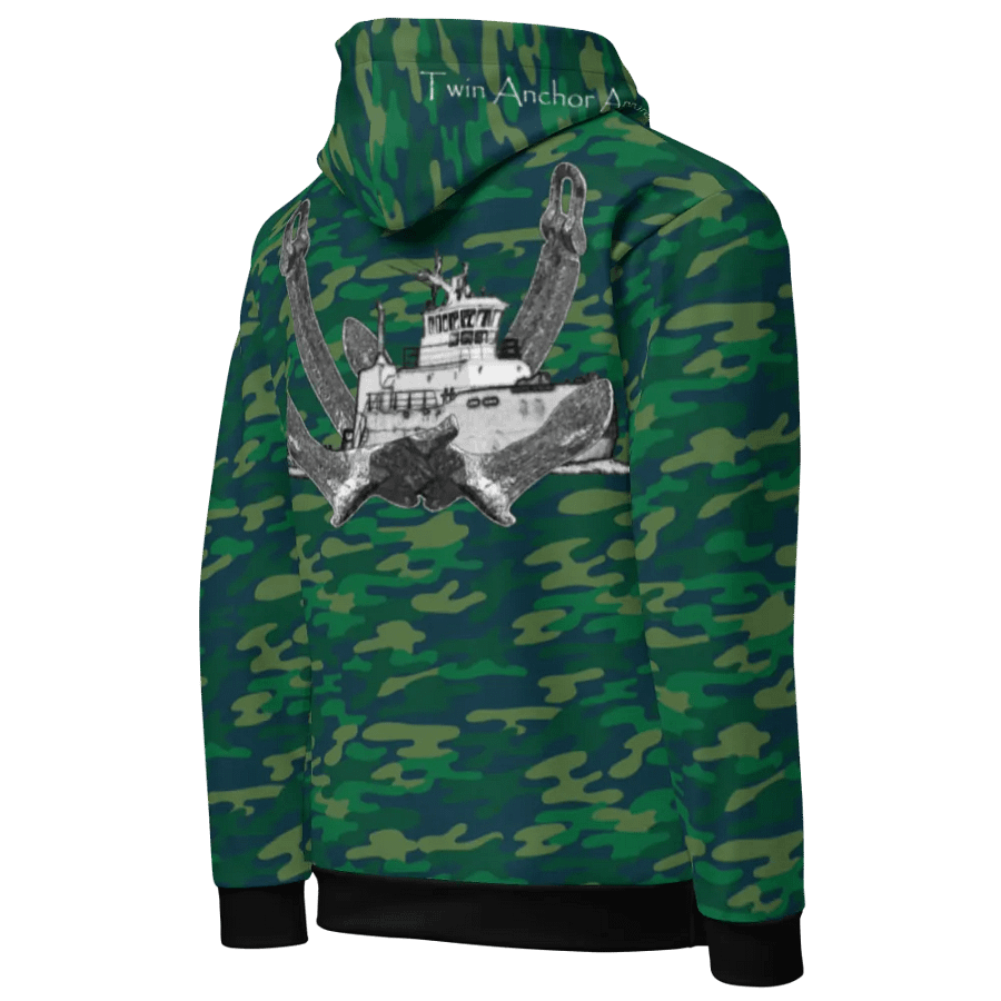 Camouflage Twin Anchor Titan tug Hoodie product image (10)