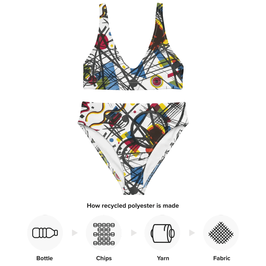 Abstract Lithographic Pattern Design High Waisted Bikini - V3 product image (3)