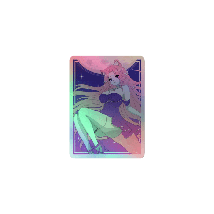 Moonlit Waifu Holographic Sticker Set (B & W) product image (1)