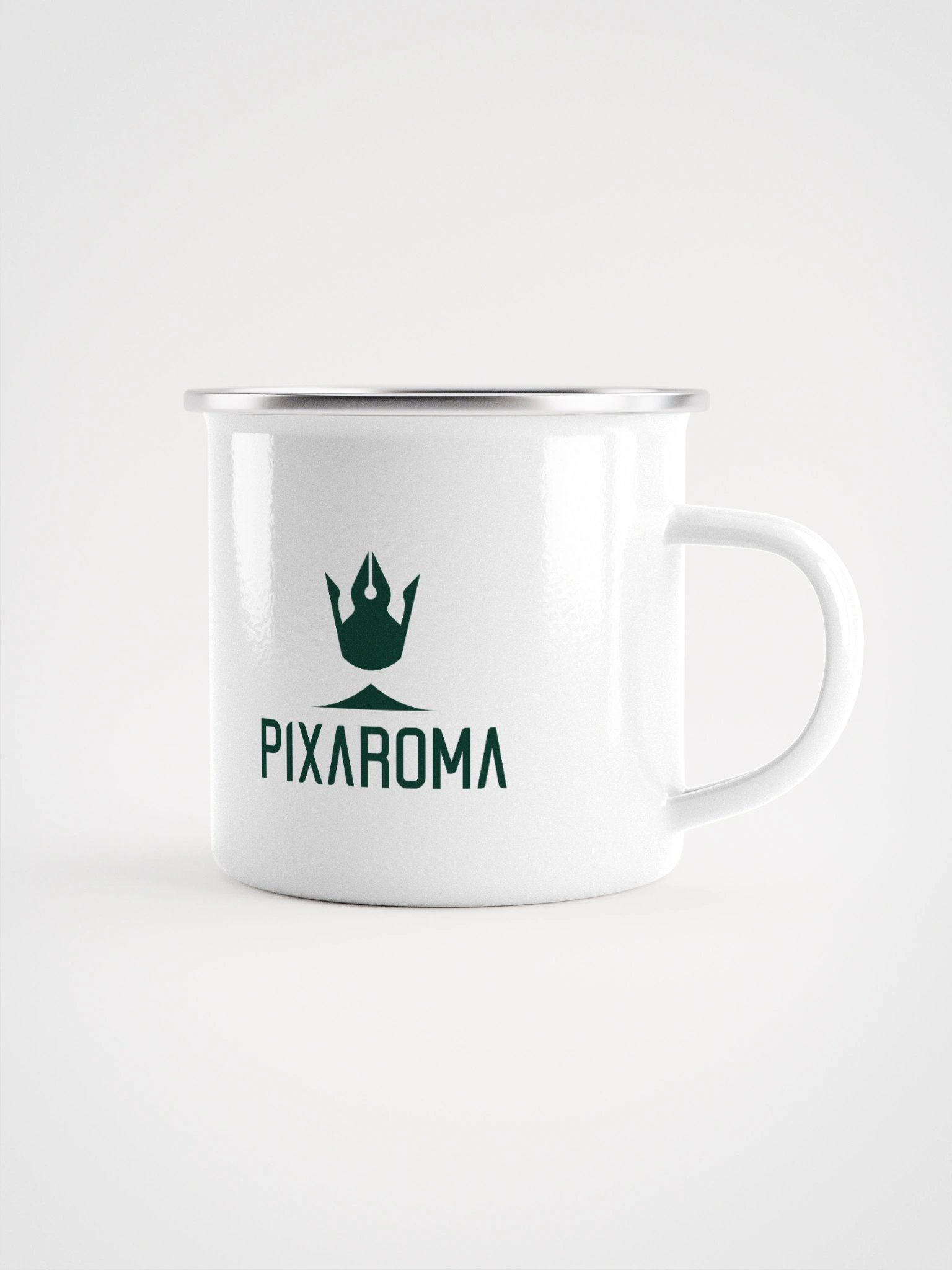 Pixaroma Green Logo Enamel Mug product image (1)