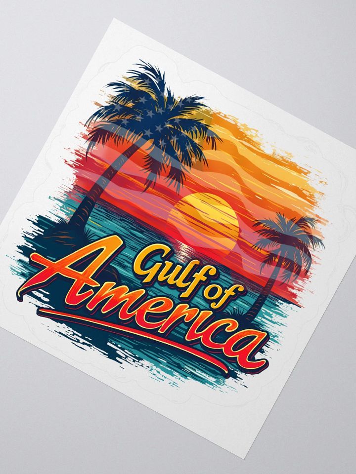 The Gulf of America with Sunset Flag Sticker product image (6)