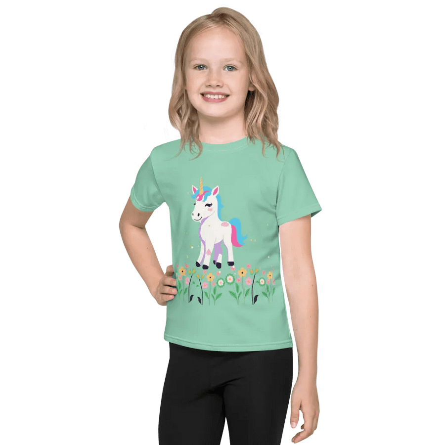 Smiling Unicorn All-Over Print Kids T-Shirt product image (1)