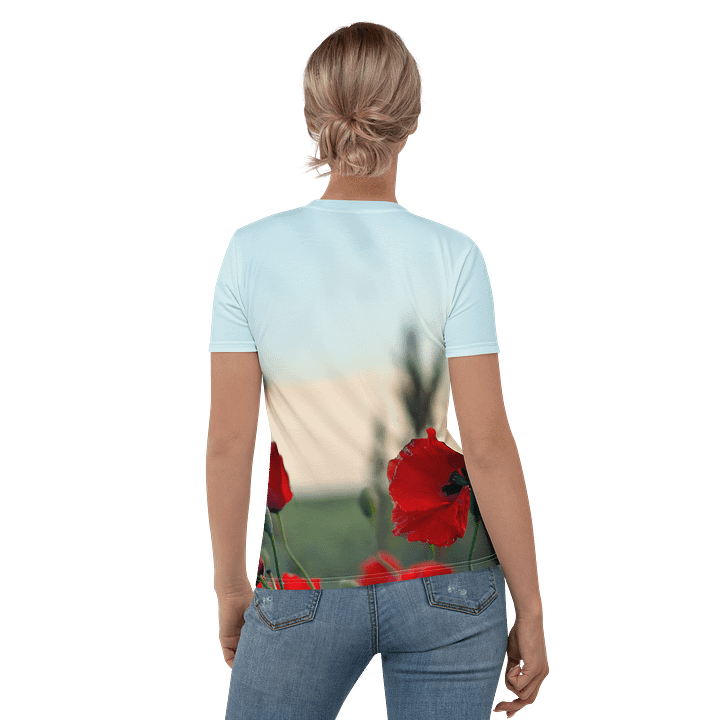 Damen T-Shirt mit Rundhalsausschnitt - Mohnblumen product image (1)