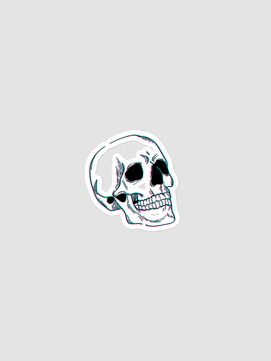 3D Simple Skull Kiss Cut Stickers product image (1)