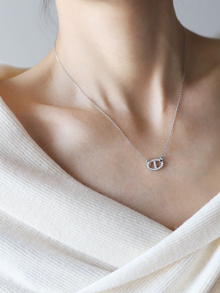 Round Pig Nose Buckle Necklace | 18K Gold Plated. product image (6)