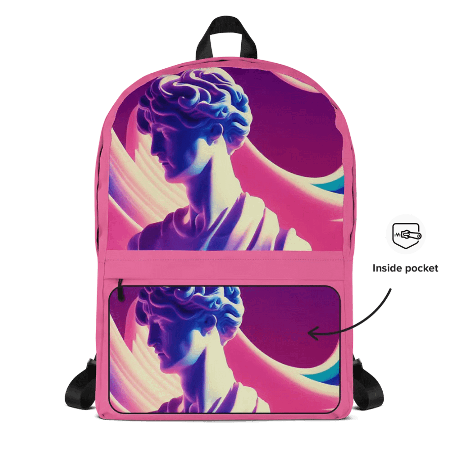 Greek God retrowave City Pop Pink Backpack product image (8)