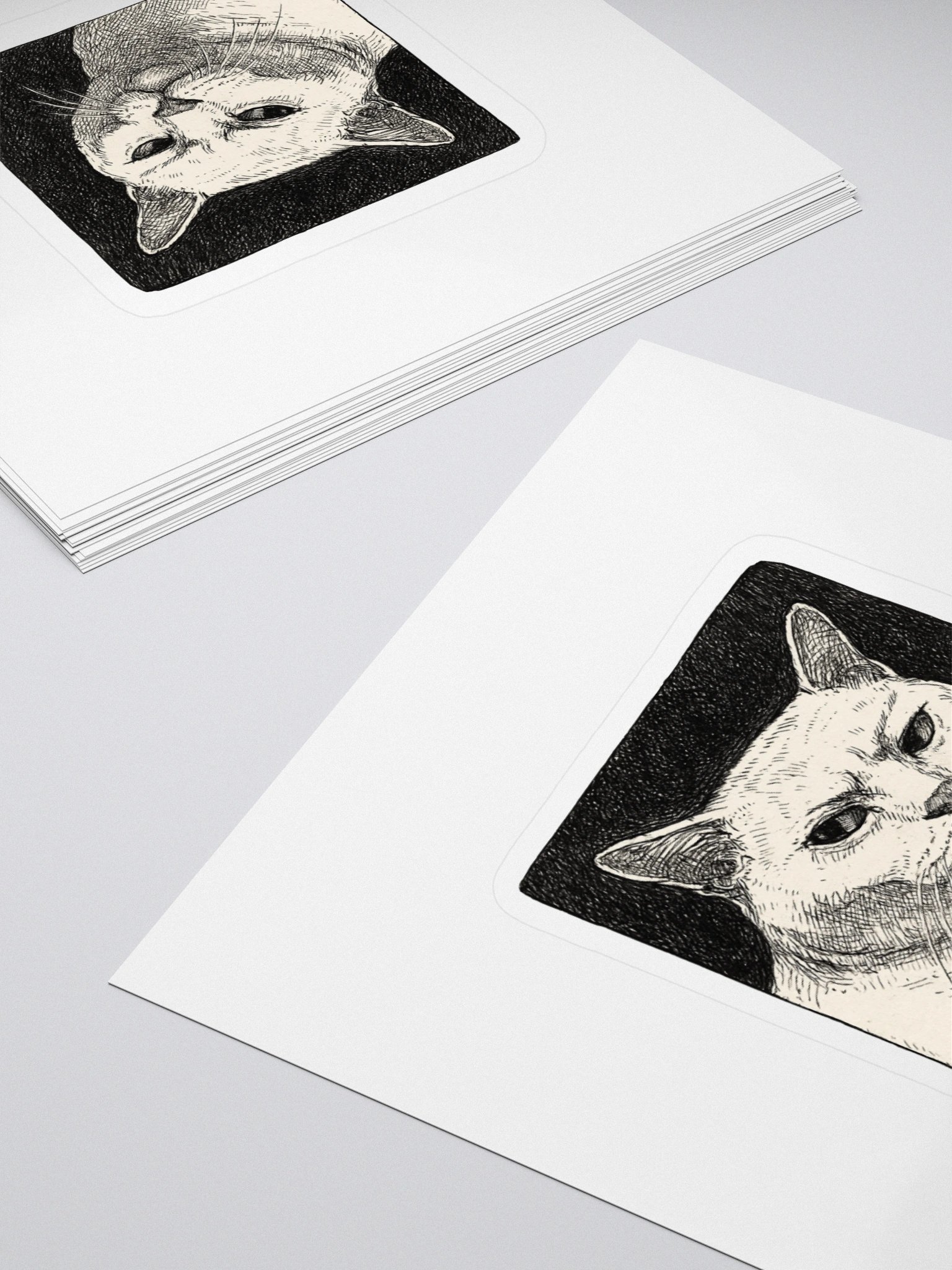 Cat Art Kiss Cut Stickers product image (4)
