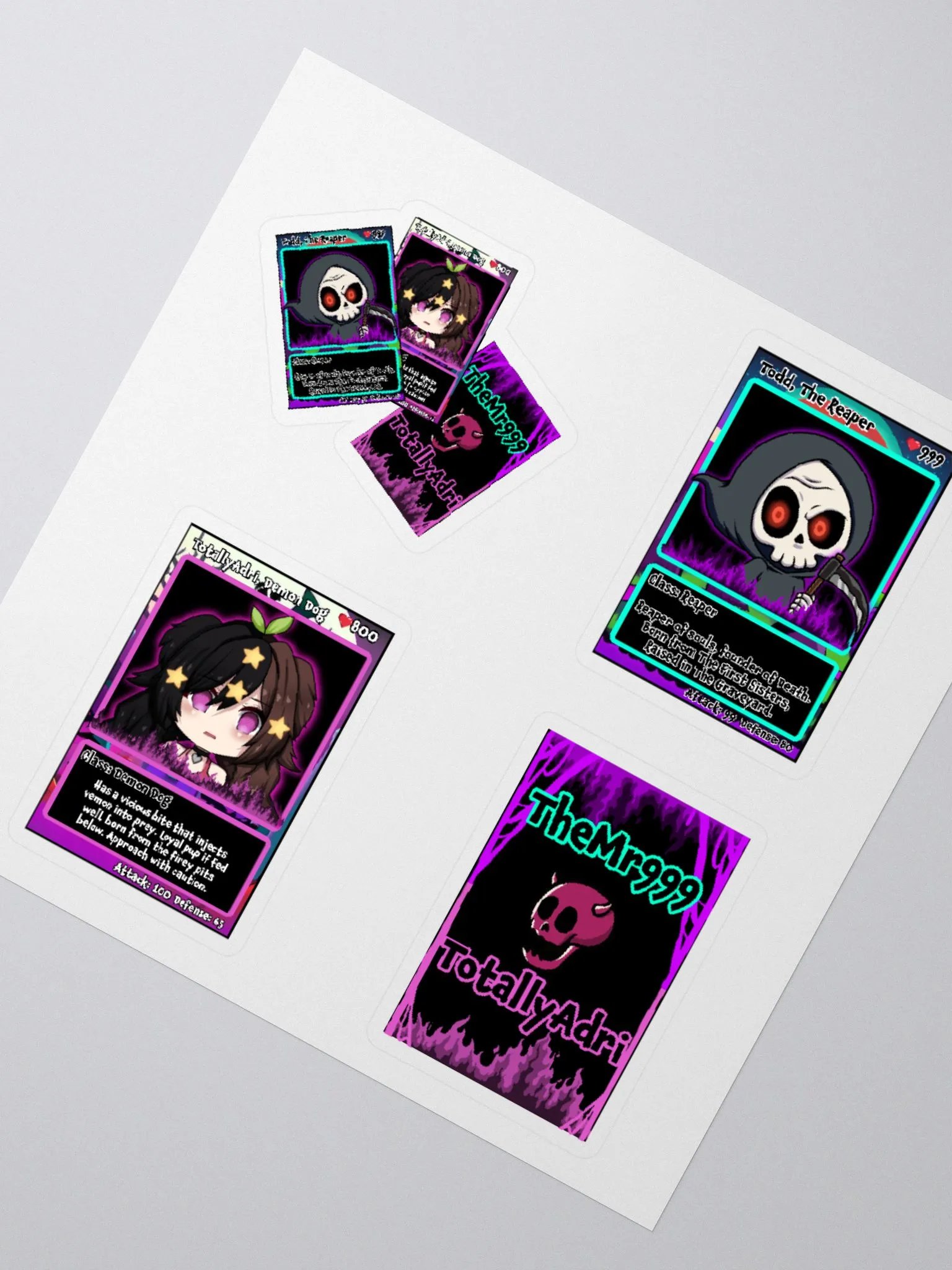 The Reaper & Demon Dog, Hell Cardz Collection Large 4-Pack Stickers product image (2)