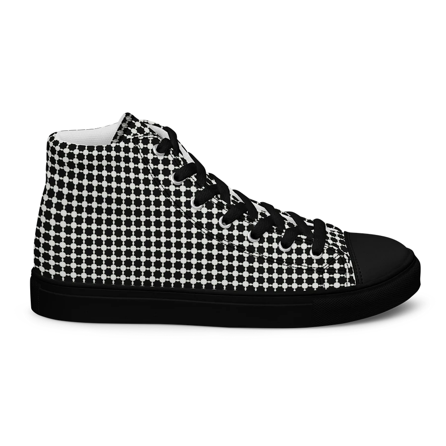 Abstract Black and White Chain Design Men's Canvas Shoe High Tops product image (33)