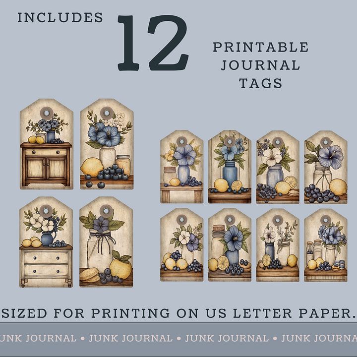 Blueberry Lemon Hibiscus - Printable Tags V9 product image (2)