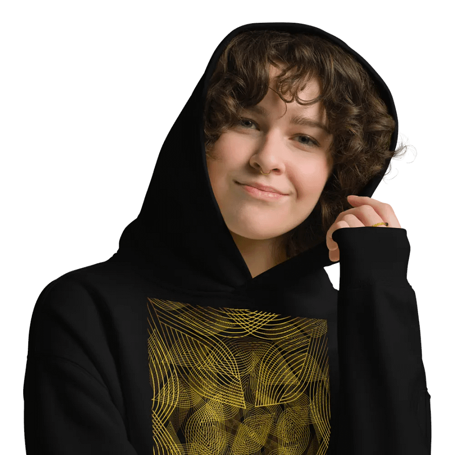 Hoodie with golden lines and leaf design product image (9)