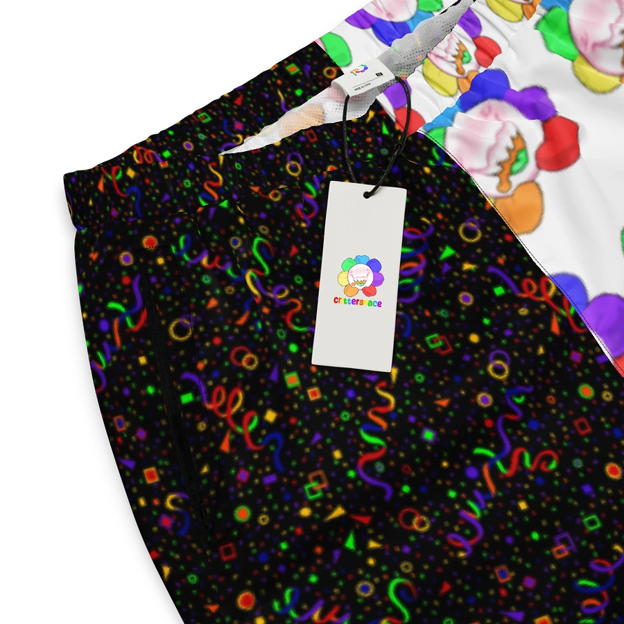 Split White and Pure Black Arcade Flower Unisex Track Pants product image (5)
