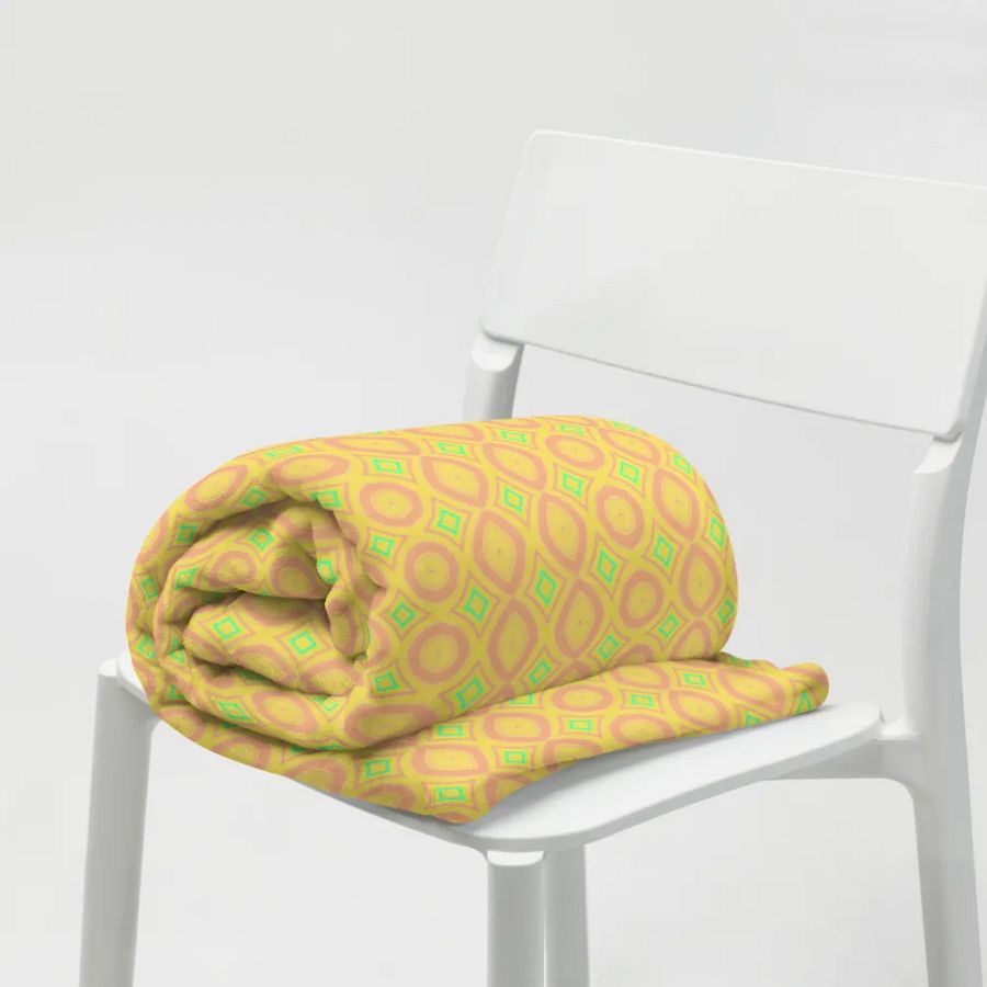 Abstract Yellow Diamonds Blanket product image (6)