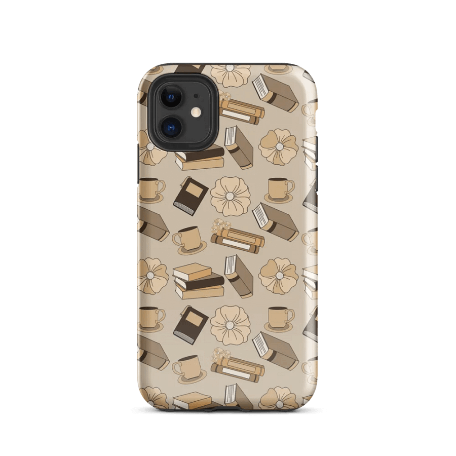 Cozy Book and Coffee Pattern Tough iPhone® Case product image (2)