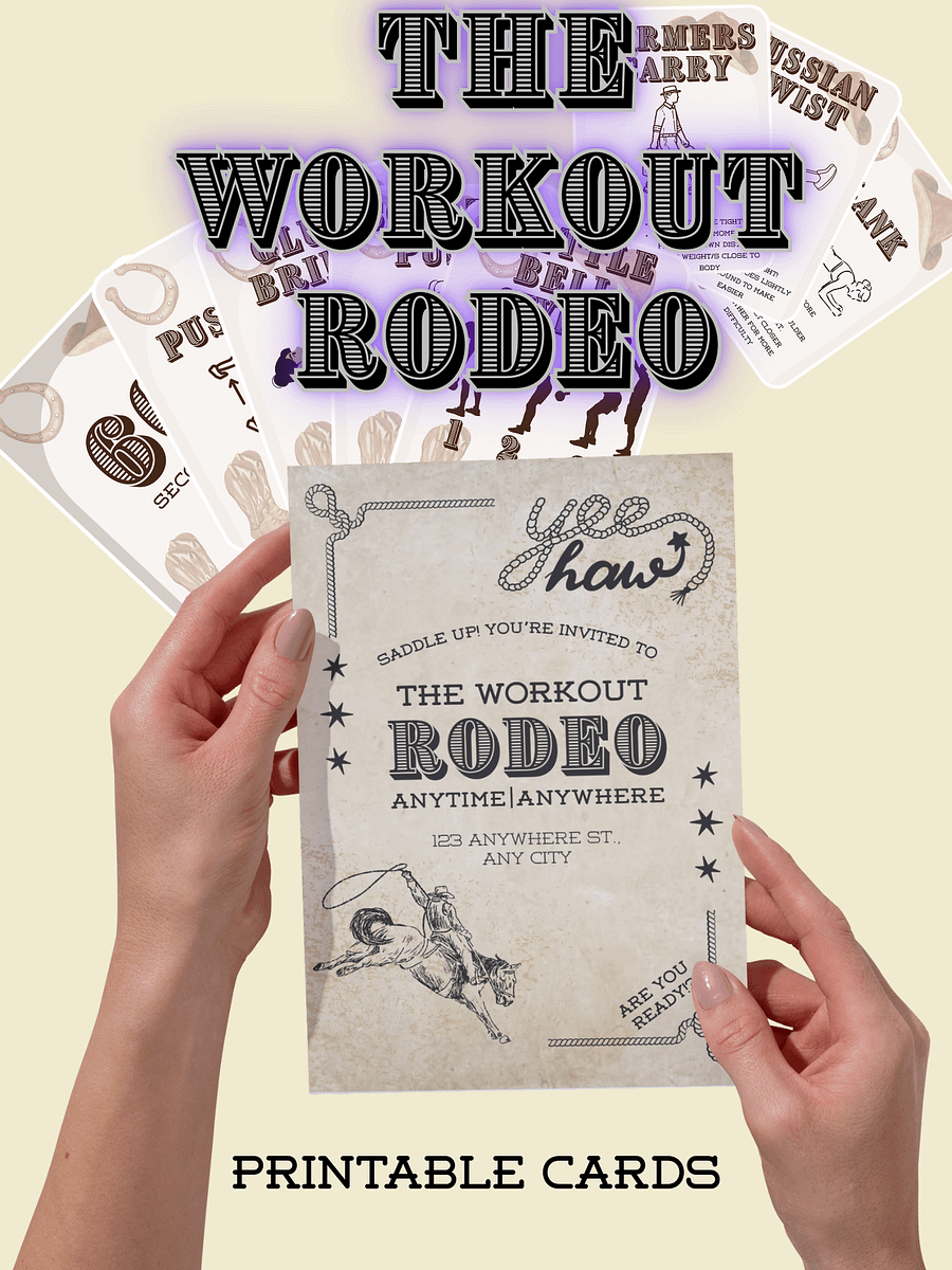 The Workout Rodeo printable PDF file DOWNLOAD Canva link product image (1)