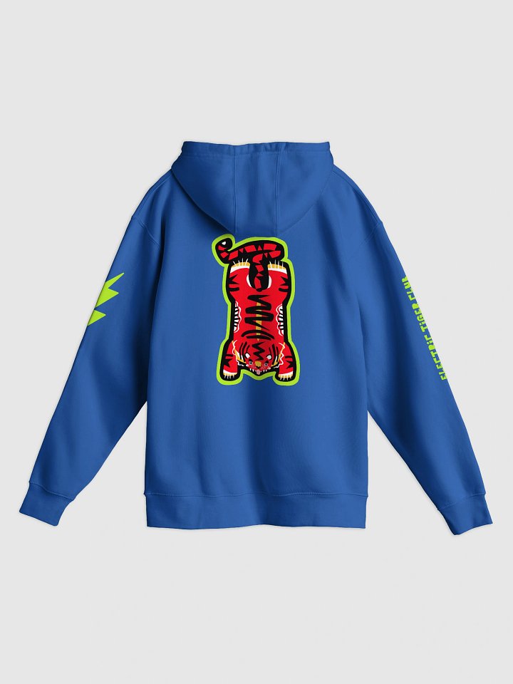 Red Electric Tiger with Lime Lightning Bolts - Hoodie with Front Pocket product image (12)
