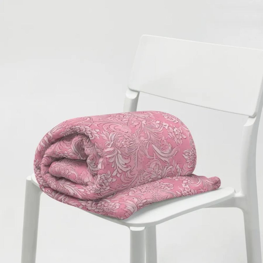 Pink Damask Blanket product image (7)