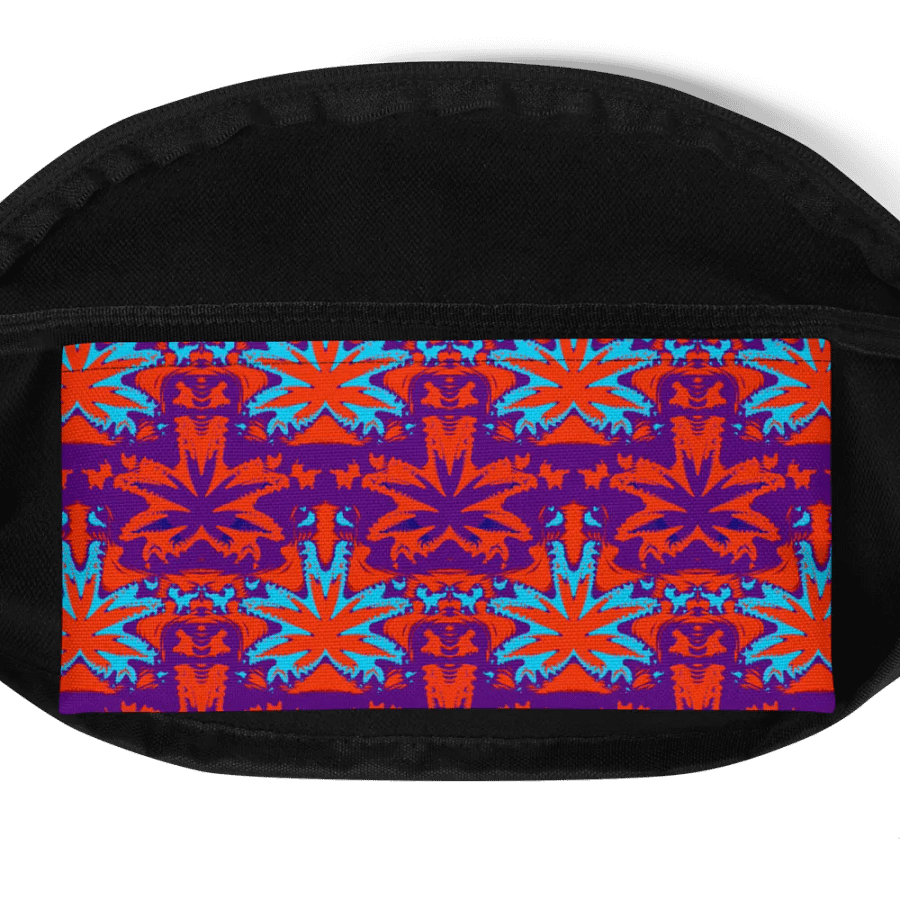 Pot Leaf Fanny Pack, Cannabis Art 420 Fashion, Orange Purple Blue Stoner Bag product image (4)