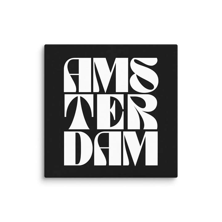 Modern Black and White Typographic Canvas - Amsterdam product image (2)