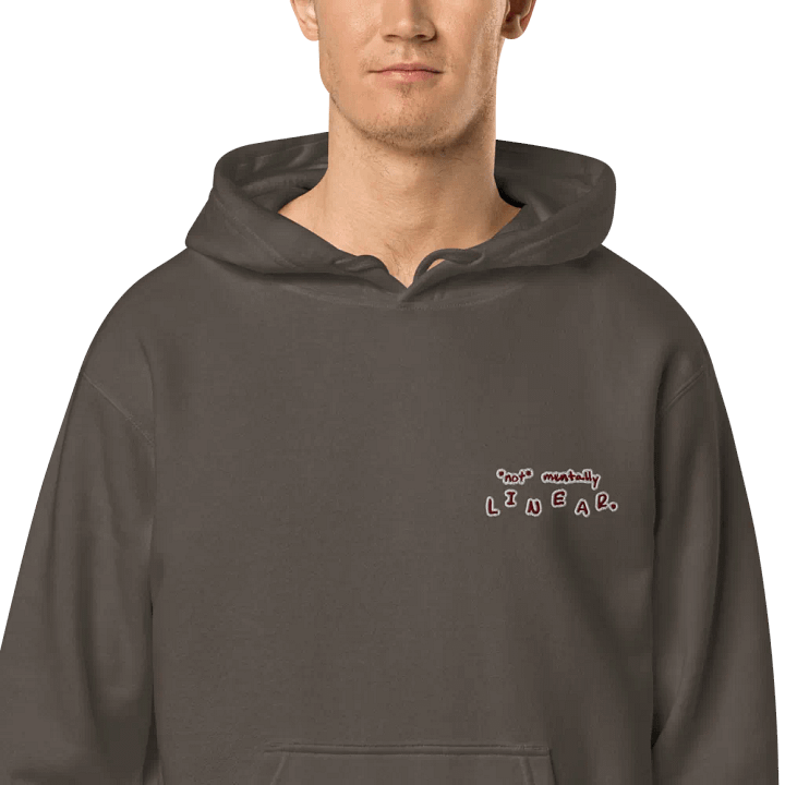 *not* mentally linear (L.C. maroon bubble design) embroidered pigment hoodie product image (1)