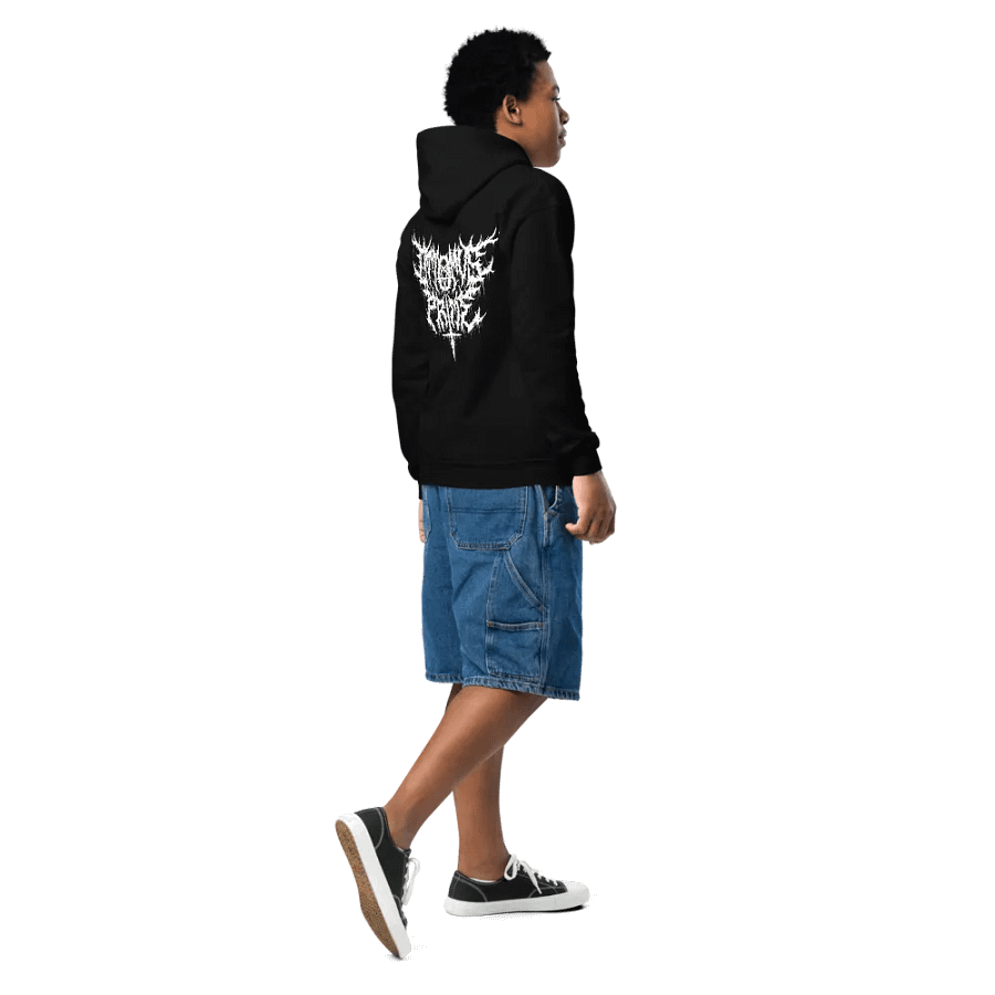 Youth Hoodie - Metal Logo (White) product image (30)