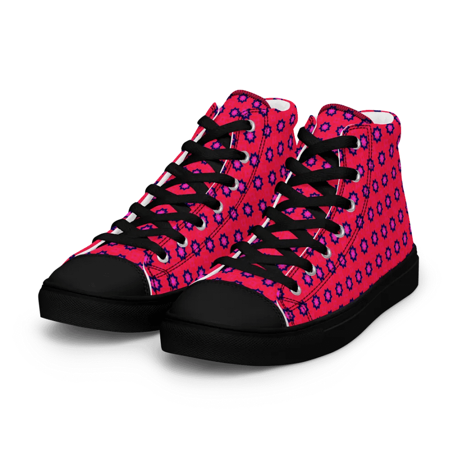 Abstract Red Ladies Canvas Shoes High Tops product image (5)