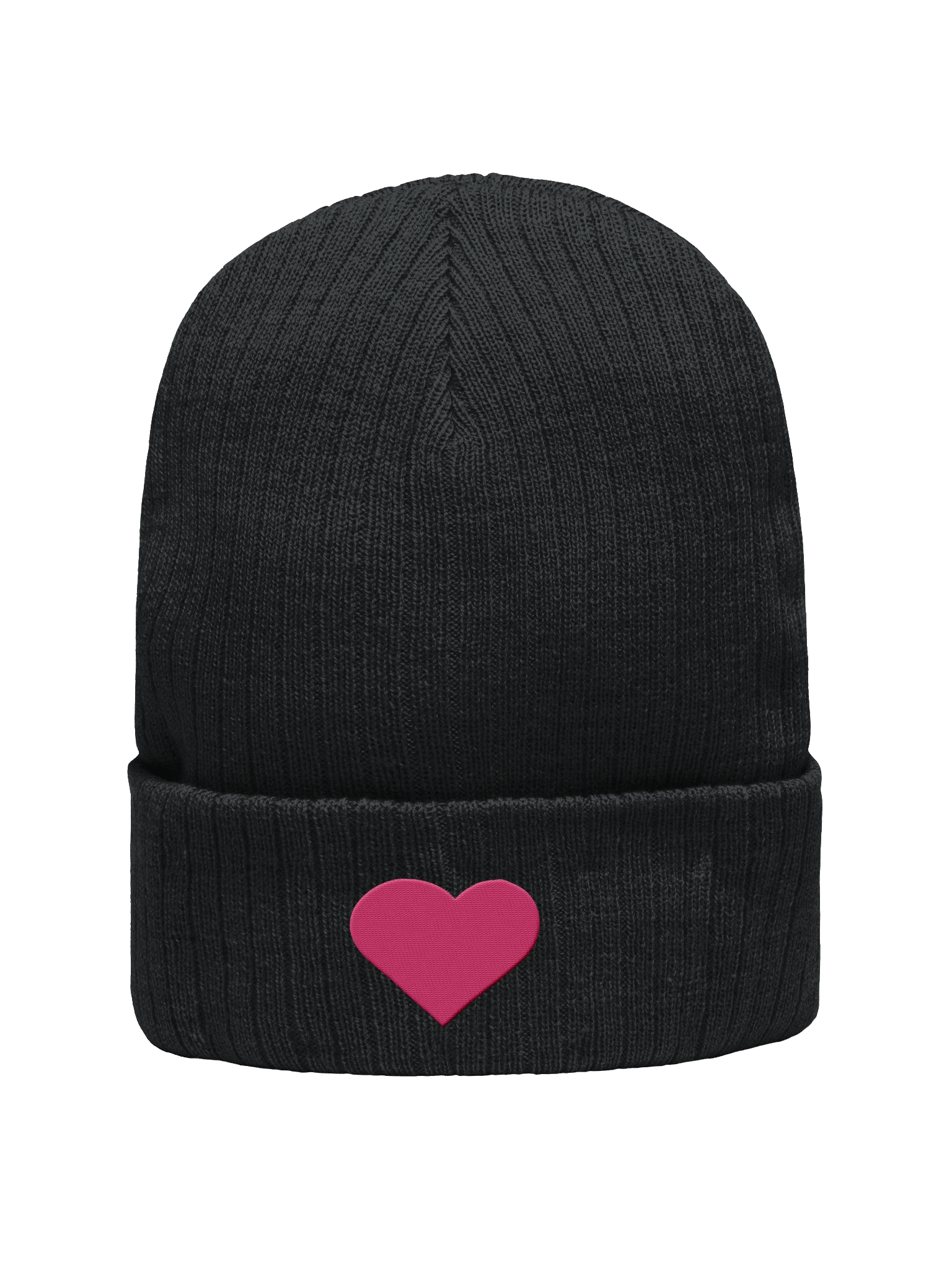Silent Signal - Eco-Friendly Heart Ribbed Beanie product image (1)