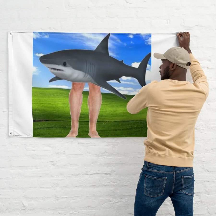 Shark Religion Funny Flag product image (11)