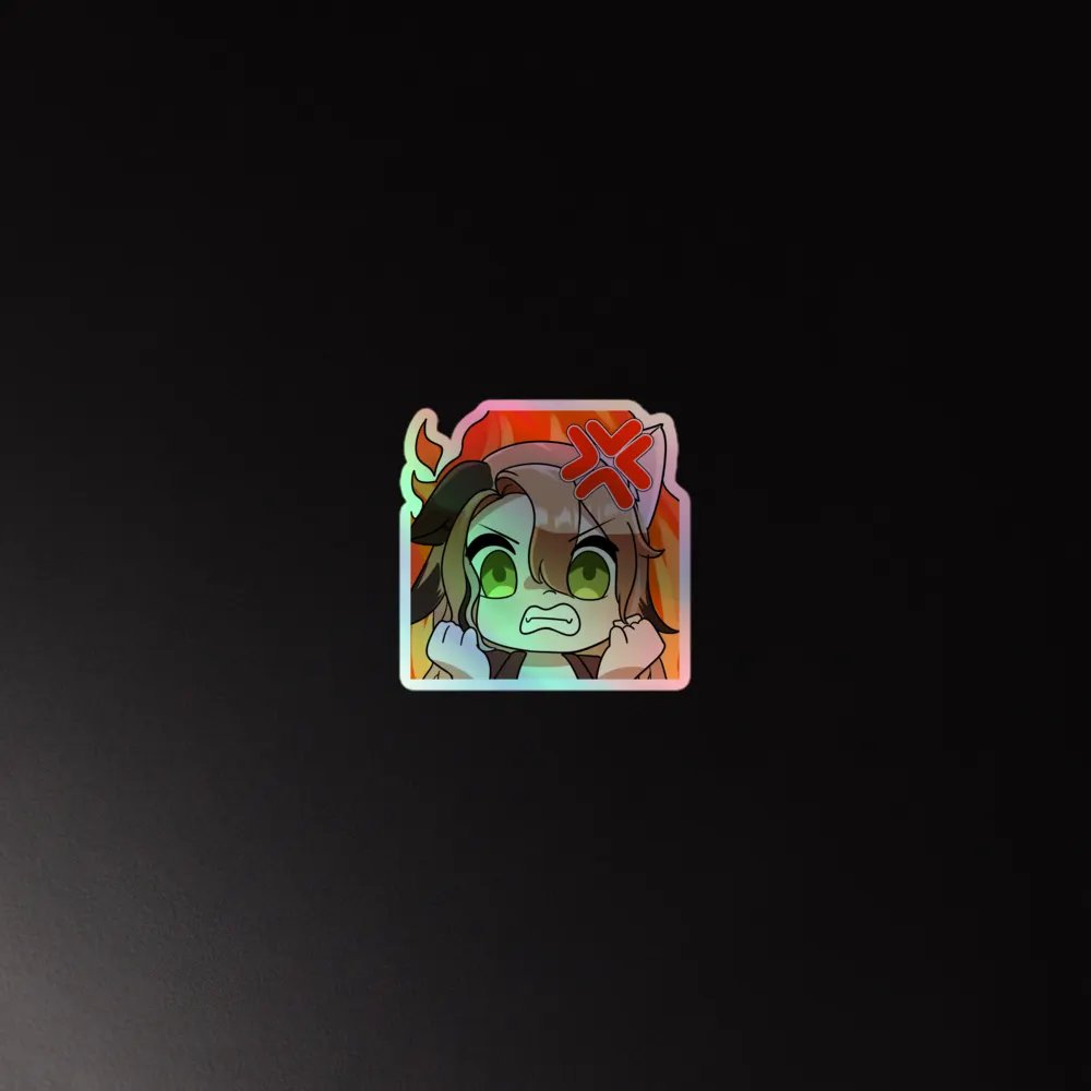 rage emote holographic sticker product image (4)