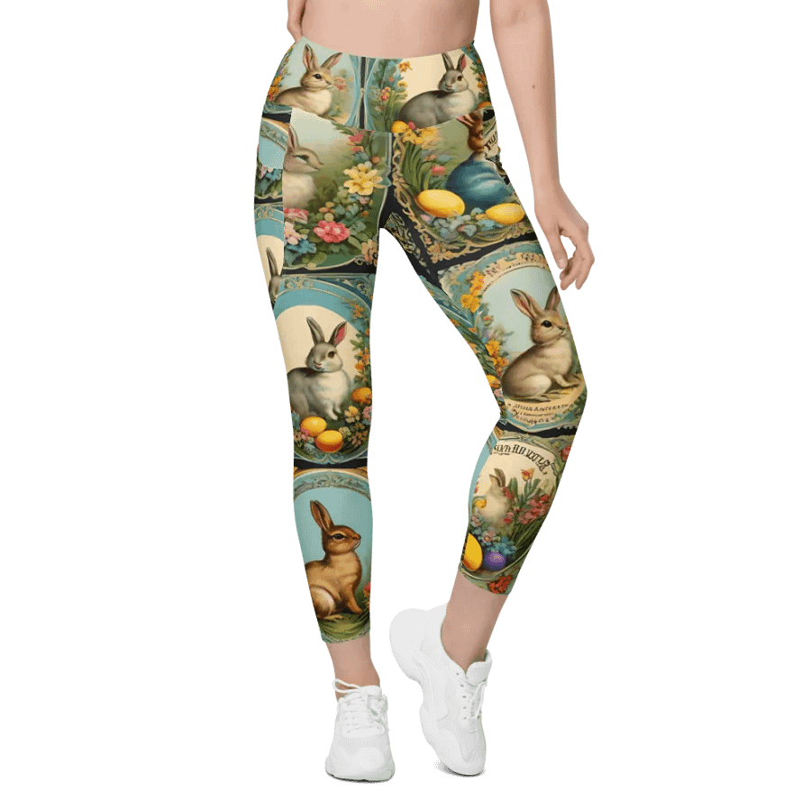 Whimsical Vintage Easter Leggings With Pockets product image (5)