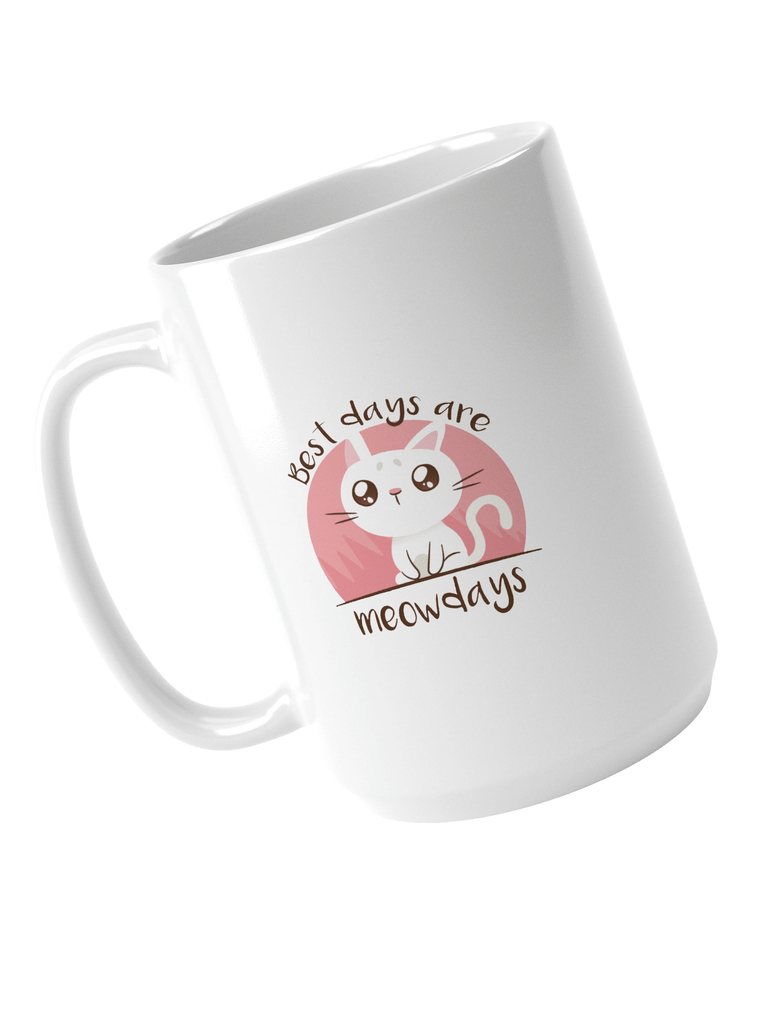 Meowdays White Glossy Mug product image (4)