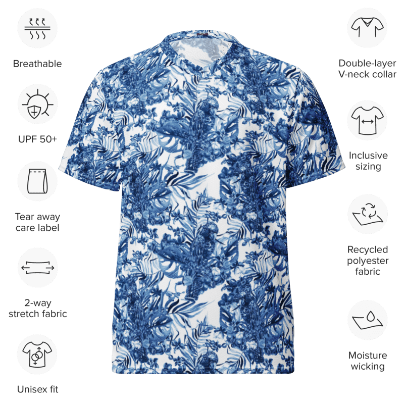 Azure Jungle | Recycled Unisex Sports Jersey product image (5)