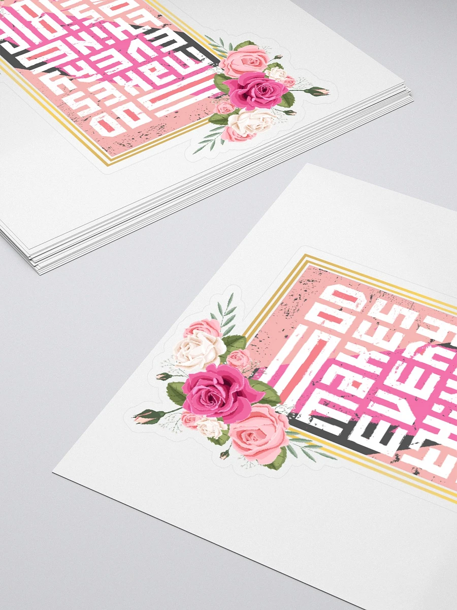 Pink Roses God Makes Everything Possible Sticker product image (4)