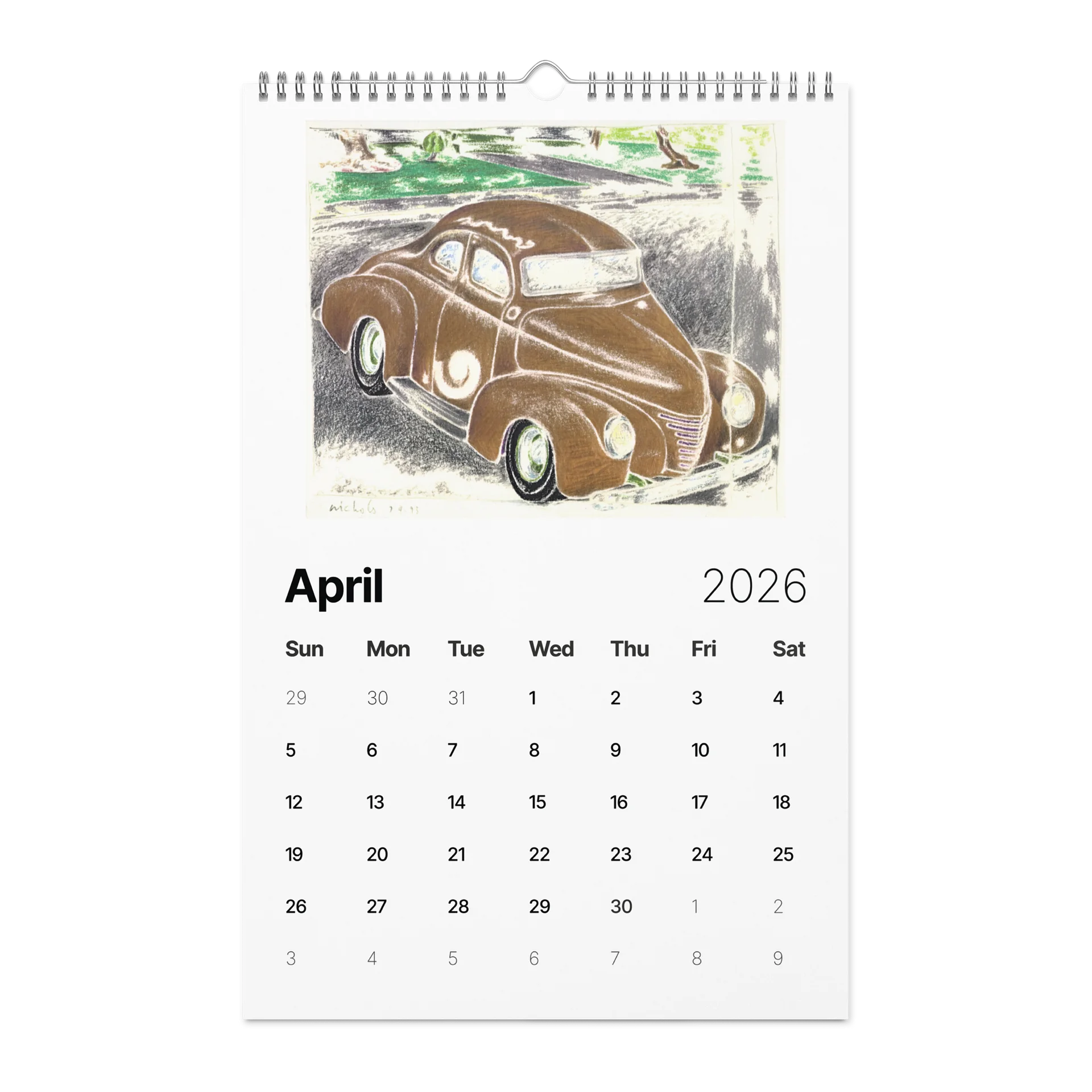A Year of Nic's Cars - 2026 Wall Calendar (Large Format) product image (1)
