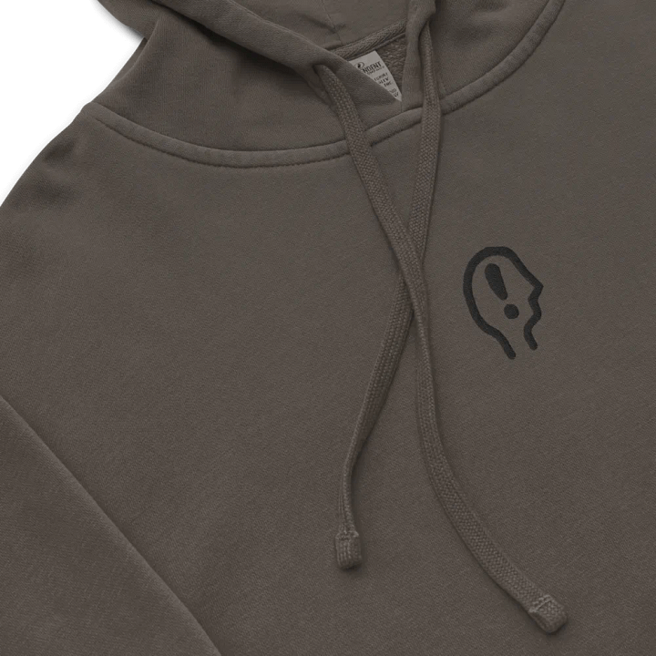 EXCLAIMING MENTALLY (C. black) embroidered pigment hoodie product image (1)