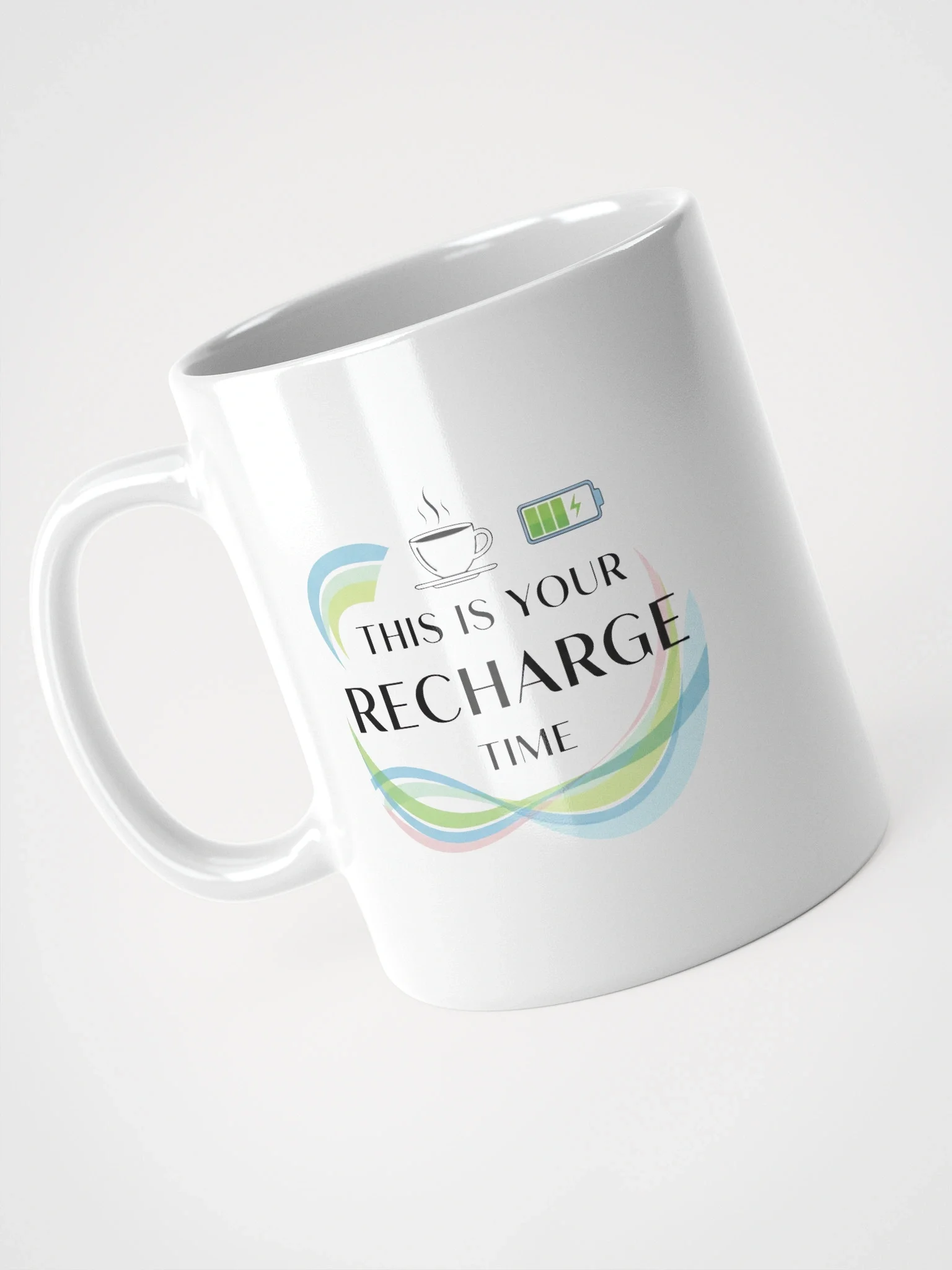 Recharge Time Mug – Motivational Coffee Cup for Relaxation & Self-Care Breaks product image (4)