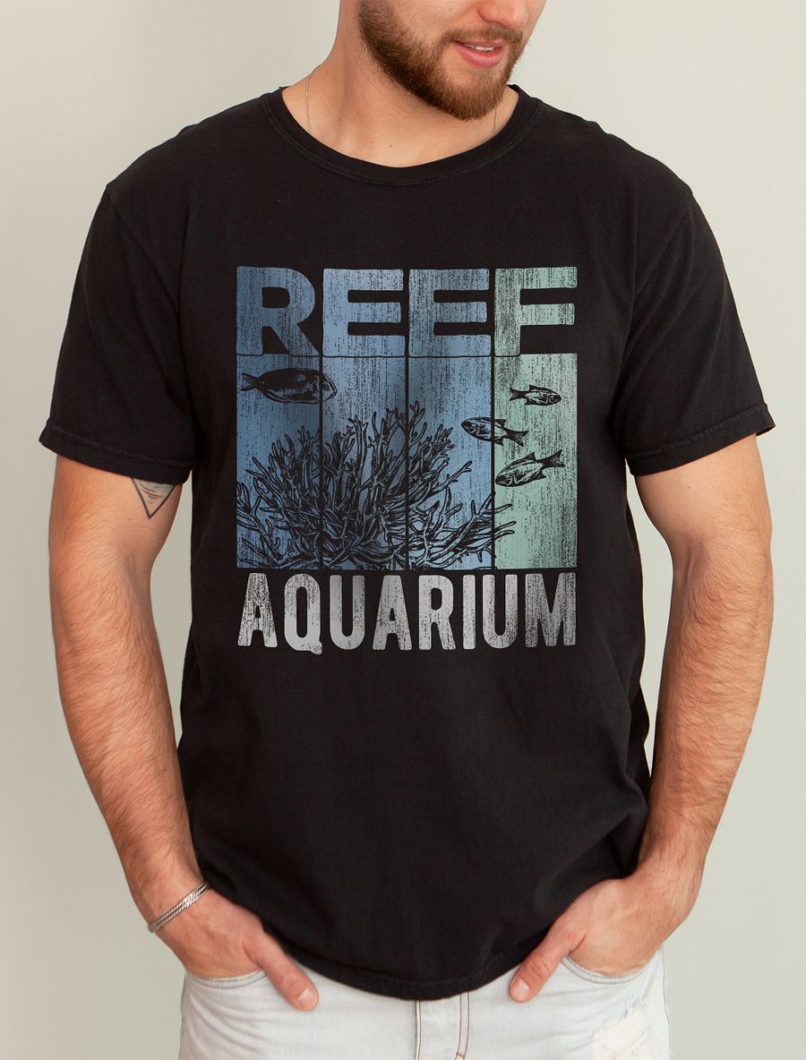 Retro-Style Reef Aquarium Tee | T-Shirt for Saltwater and Coral Reef Aquarium Hobbyists product image (1)