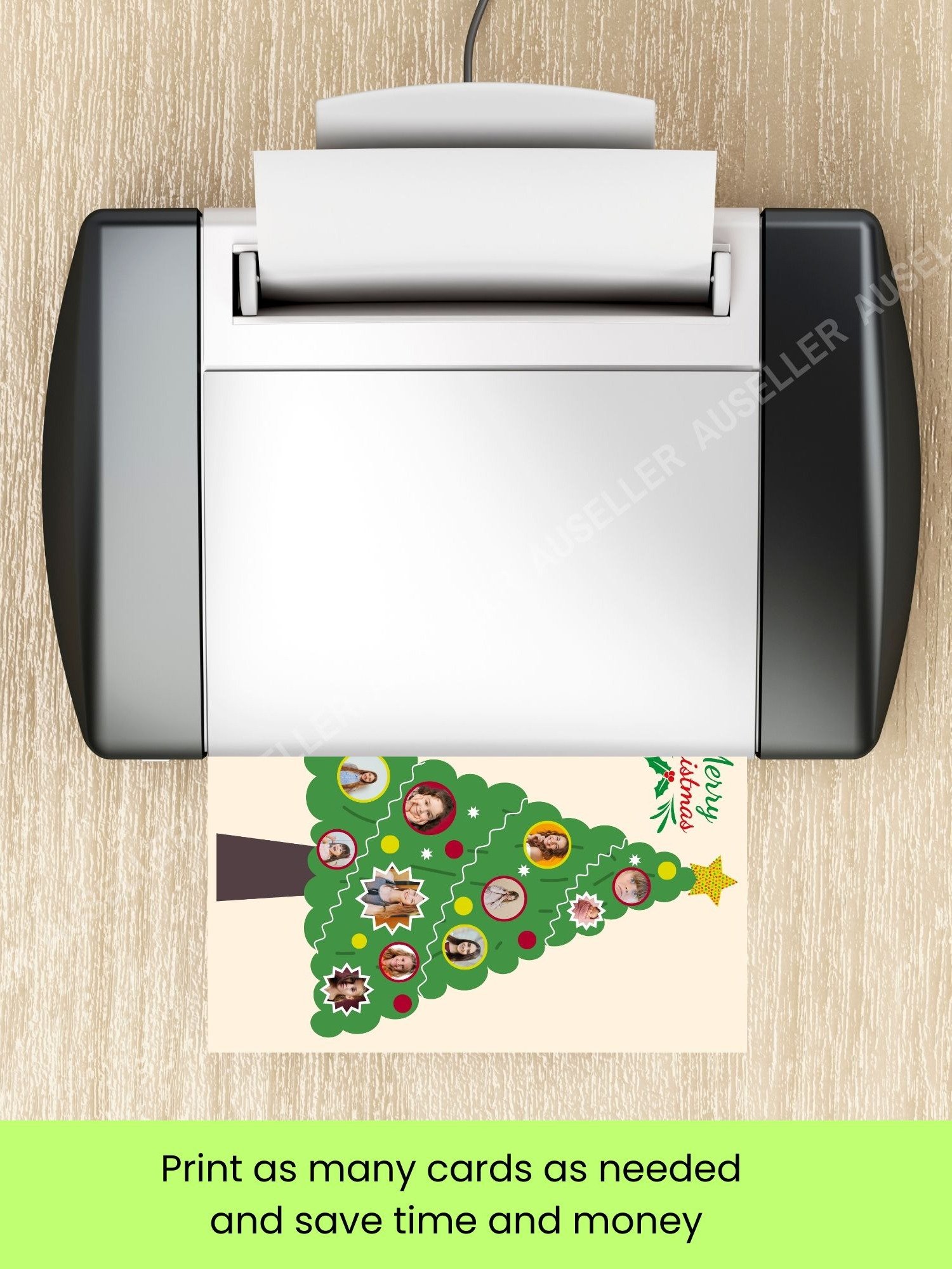 Christmas Tree With Photo Portraits Card Template product image (8)