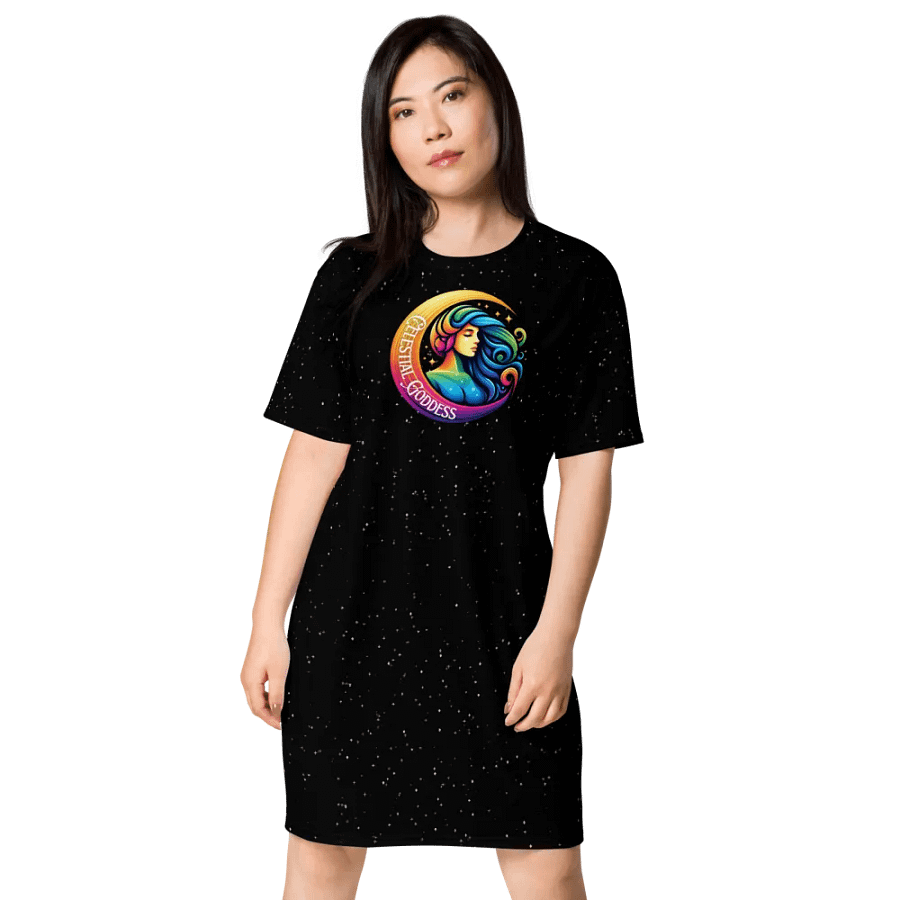 Celestial Crescent Moon T-Shirt Dress product image (4)