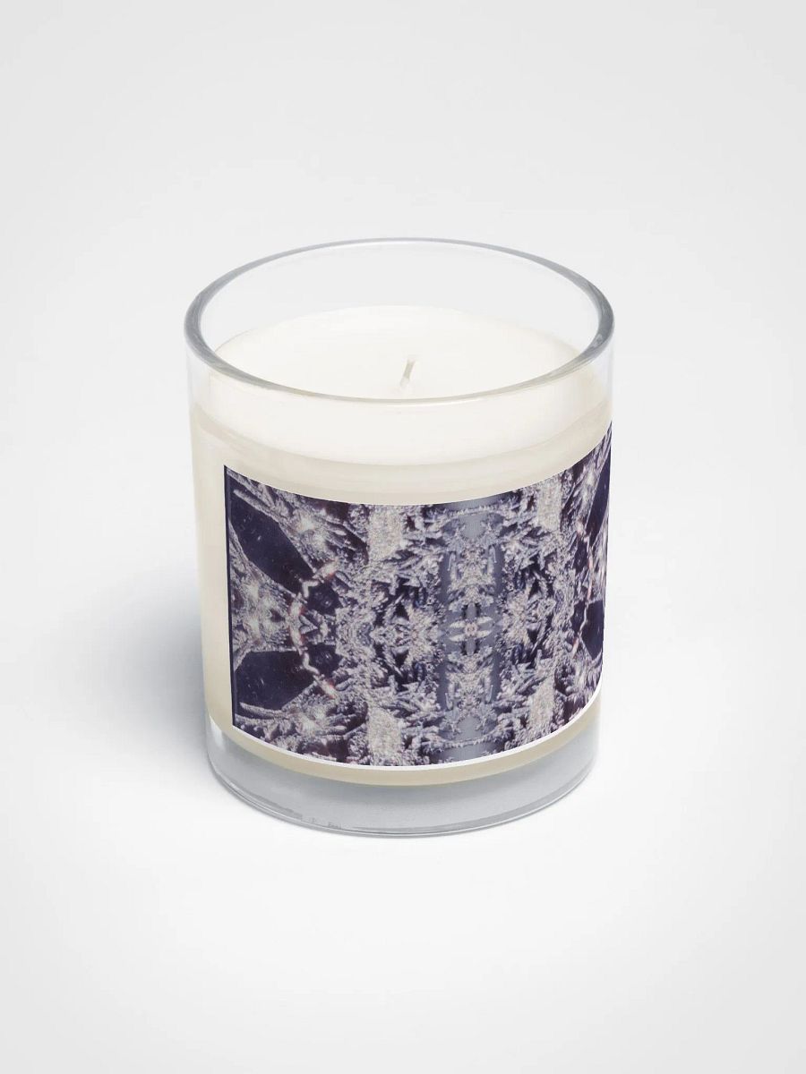 Nature Art Mandala Candle, Seasonal Winter Art, Frosty Window Mandala, Psychedelic Nature Art, Soy Glass Jar Candle product image (2)